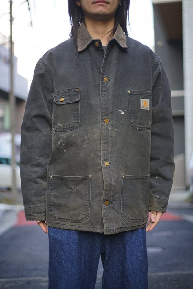 Carhartt] Vintage High Aged Black Duck Chore Coat [2000s