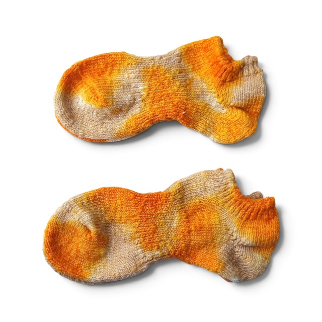 TIE DYE HEMP COTTON ANKLE SOCKS / タイダイ ヘンプコットン アンクルソックス 23-25cm/25-27cm 《Orange》