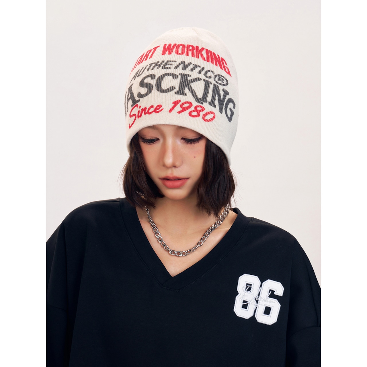 4色レタープリント ビーニー G187