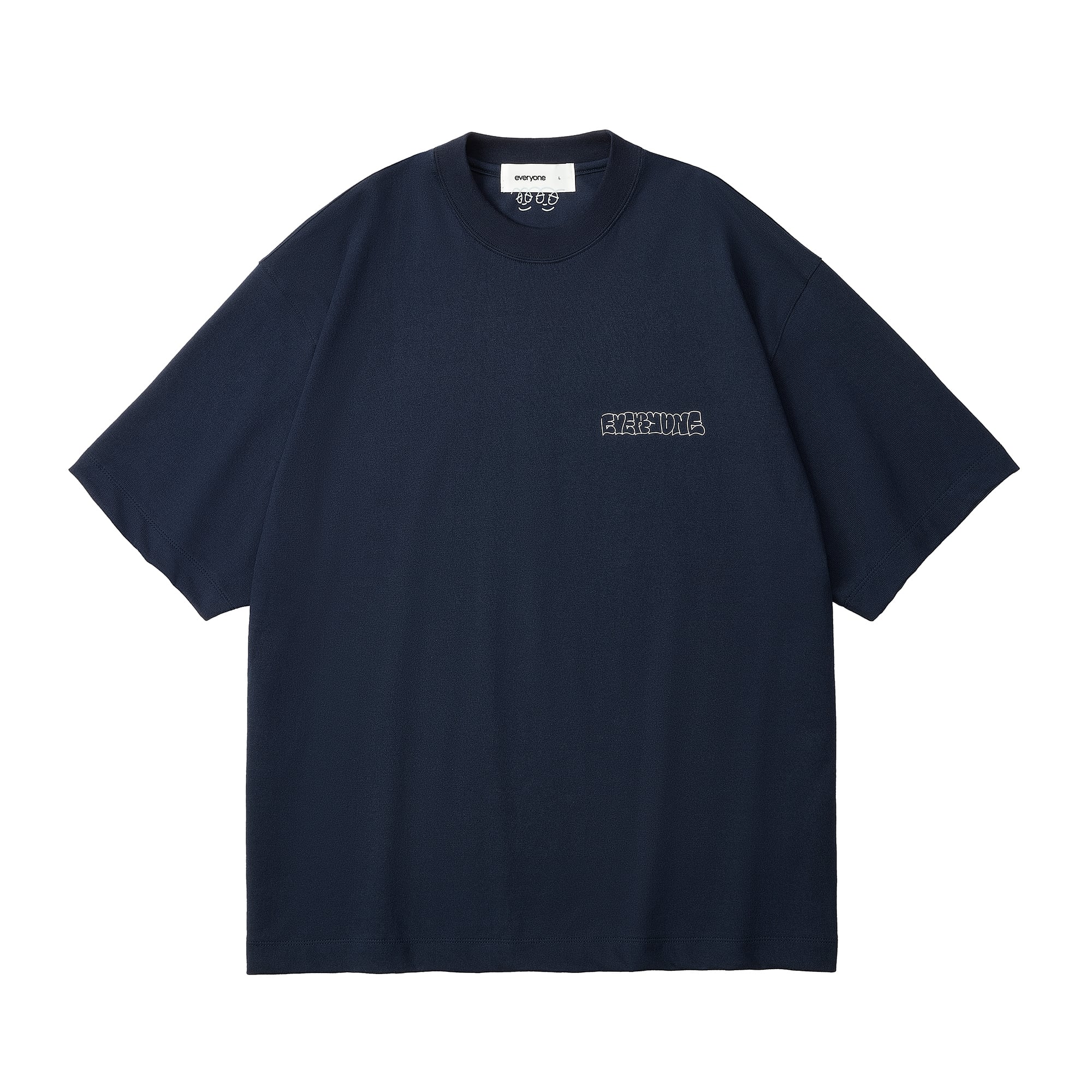 everyone collegiate logo tee shirt (NAVY/WHITE) | everyone
