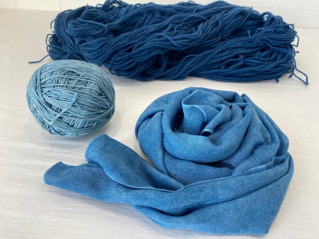 正藍染め　レーヨンストール