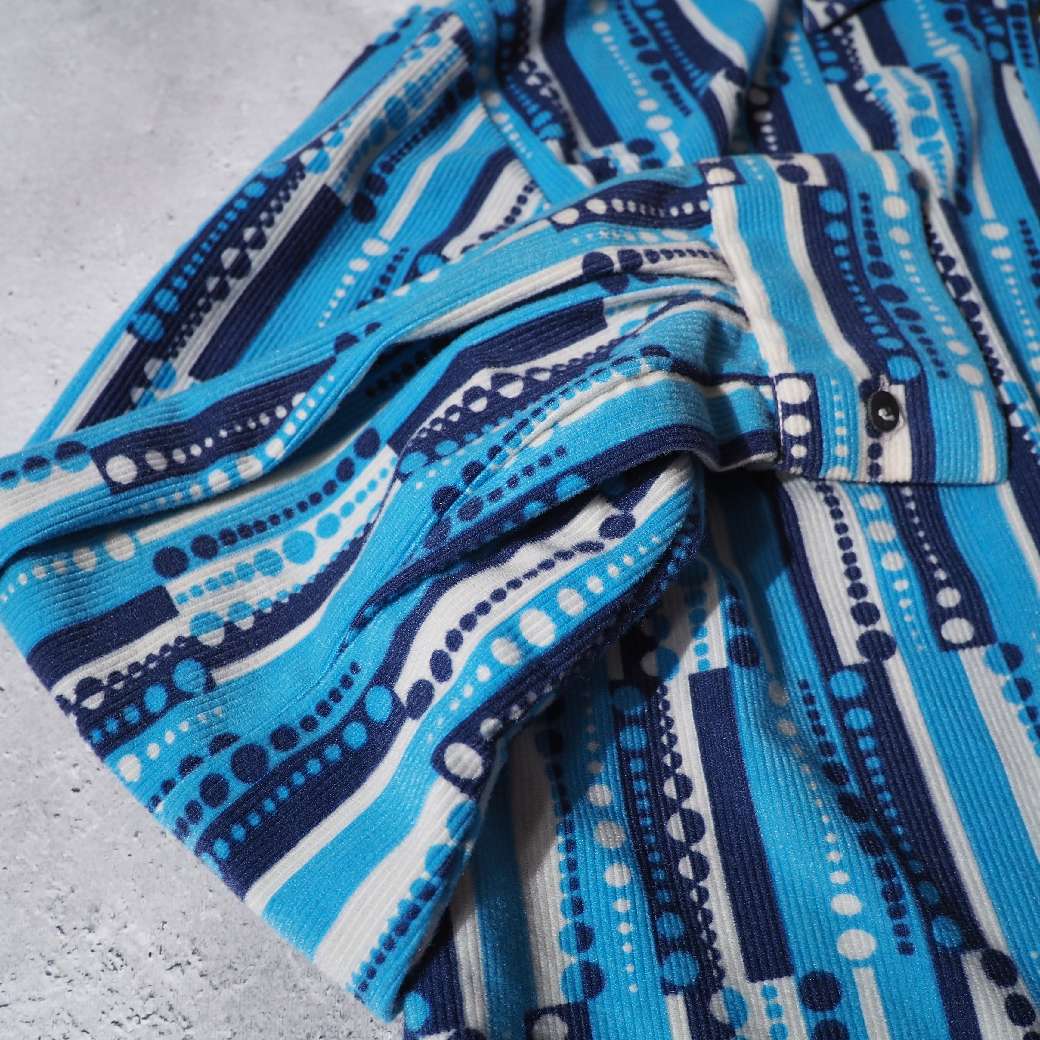 1970 - 80s cold dot line pattern vintage corduroy shirt