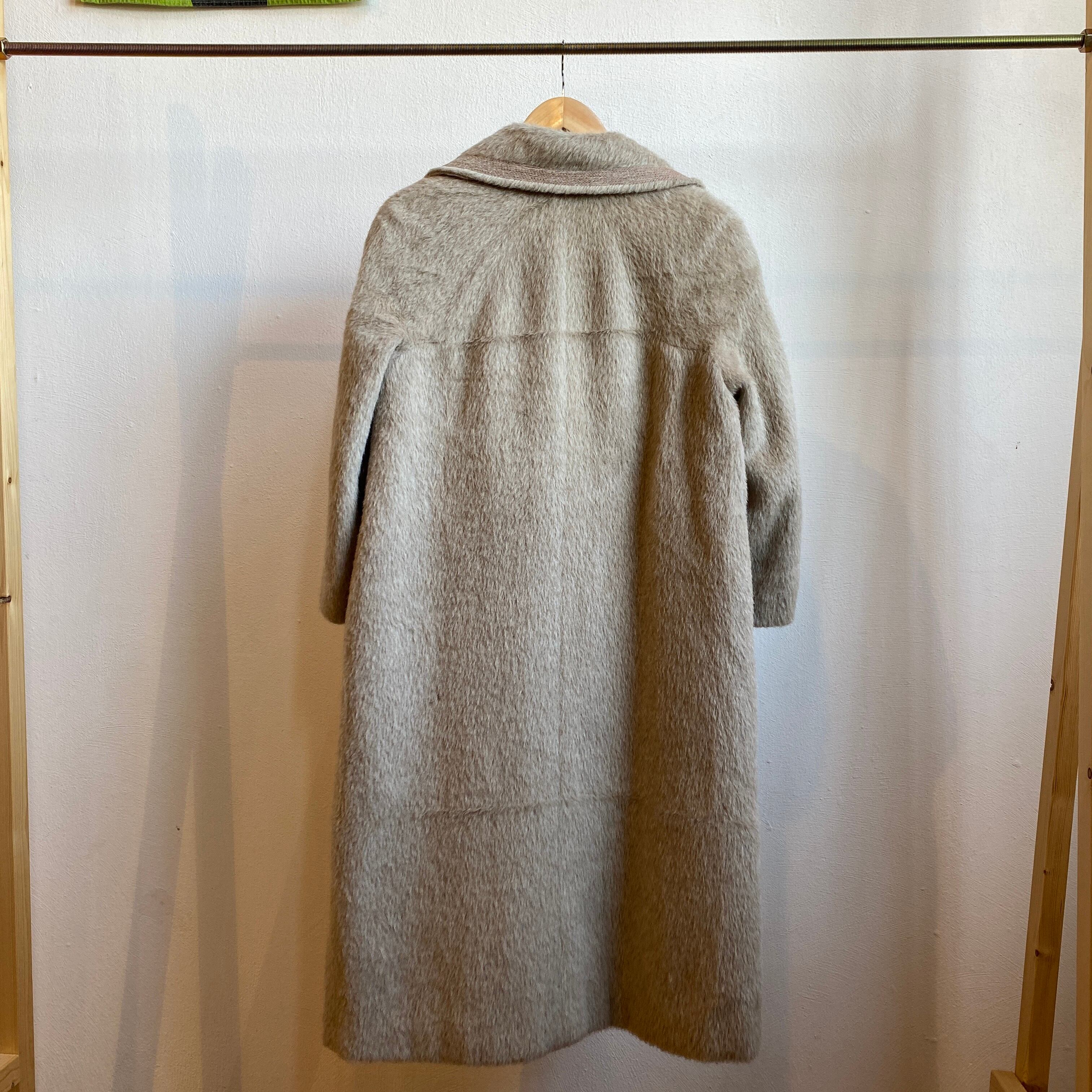 古着 フランス製 70s-80s K KLEIN シャギーロングコート モヘア ユーロ 