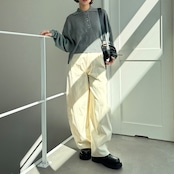 オーバーショートポロknit/グレー