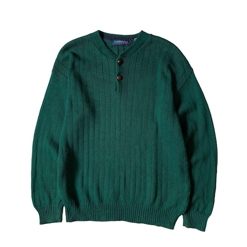 "90s CLAYBROOKE" henry neck cotton knit
