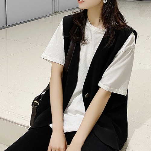 ベスト レディース アウター Vネック トップス ベスト レディース フロントボタン カジュアル おしゃれ ブラック ホワイト ベスト レディース アウター Vネック トップス ベスト フロントボタン