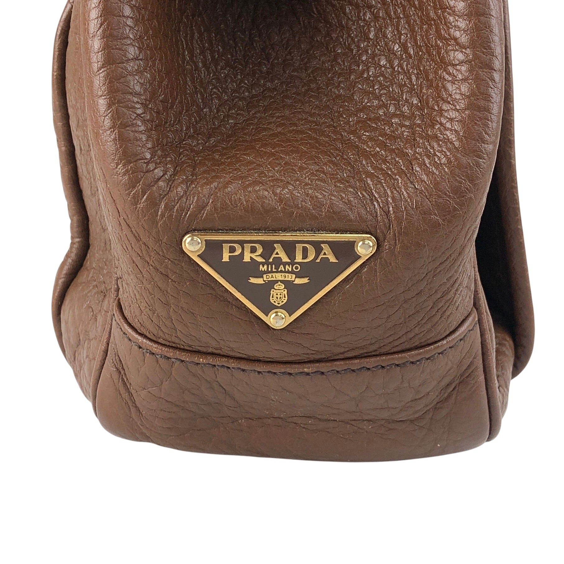PRADA プラダ ハンドバッグ ブラウン トライアングルロゴ フロント