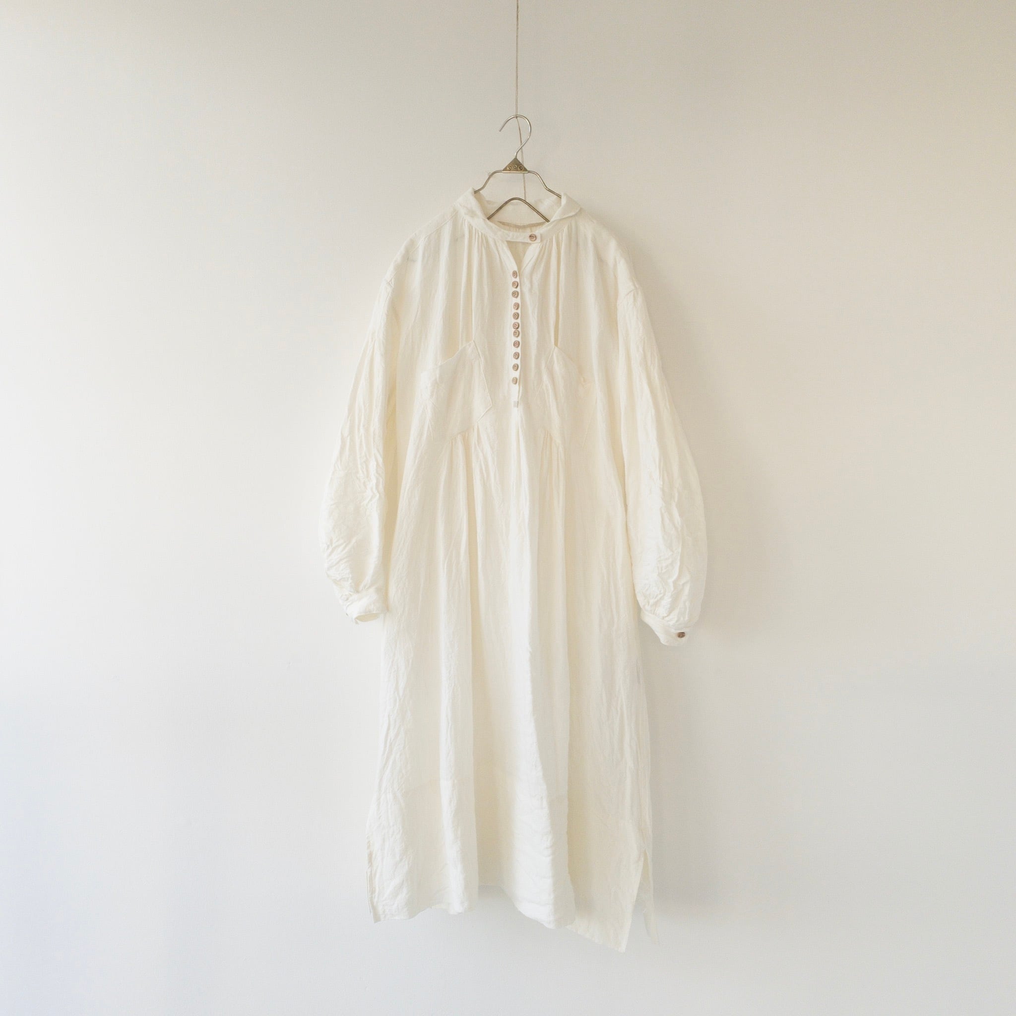羊飼い リネンシャツワンピース col.Off white | リネン服とオーロラ