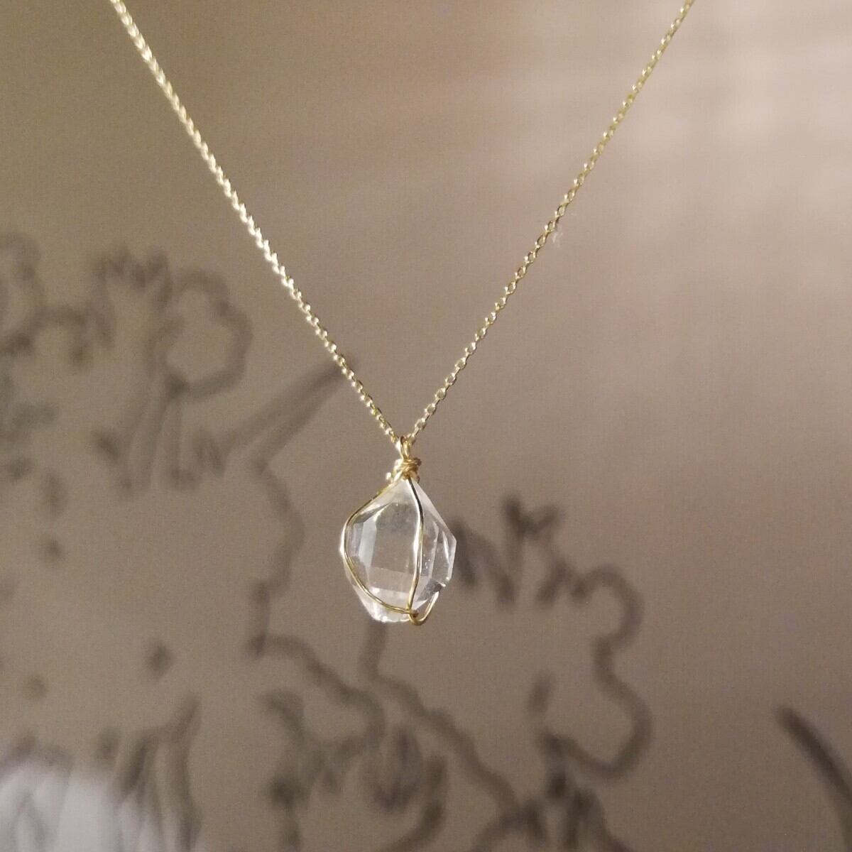 K18金ゴールドハーキマーダイヤモンドネックレス 008 Gold Necklace ...