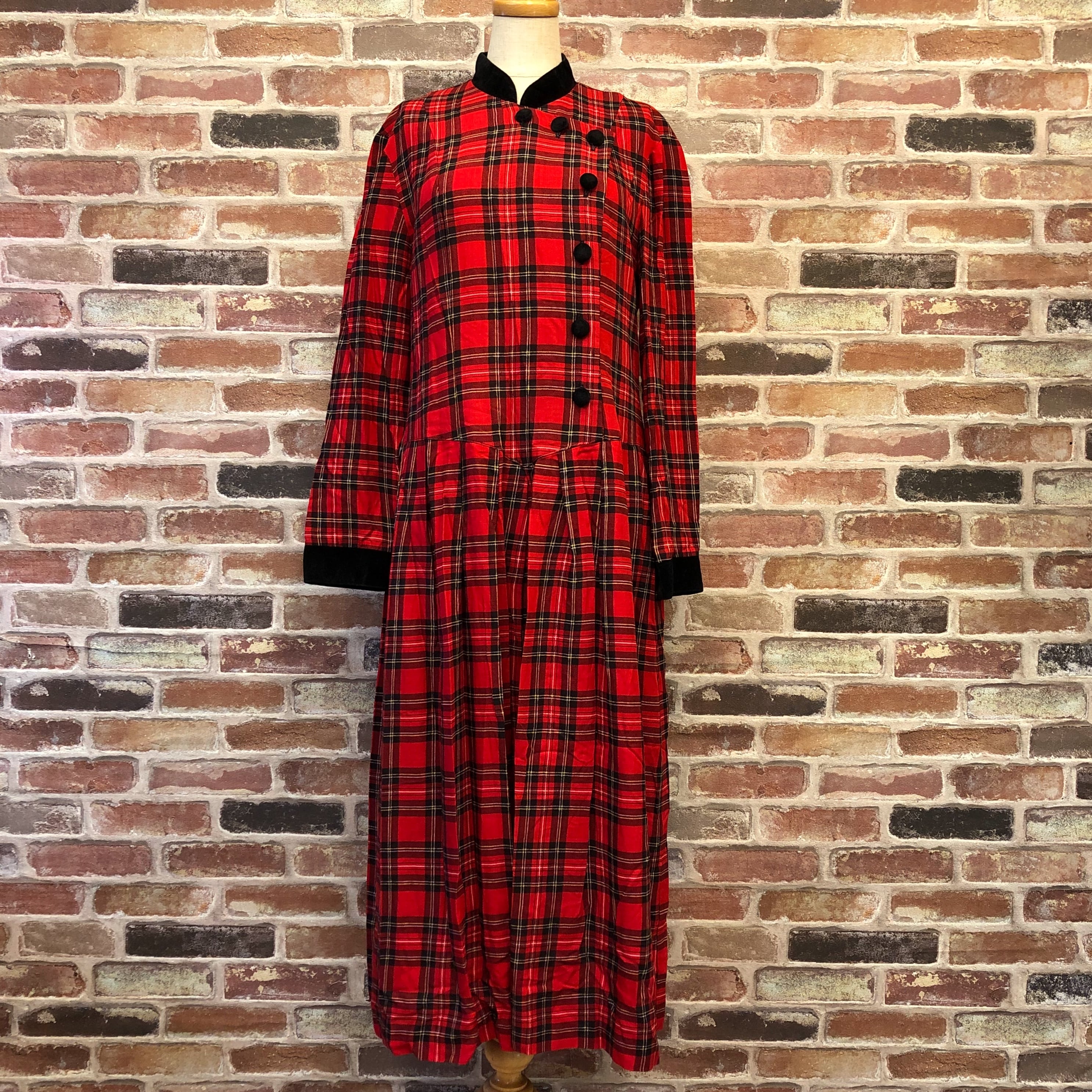 MADE IN U.S.A Check Red One-piece