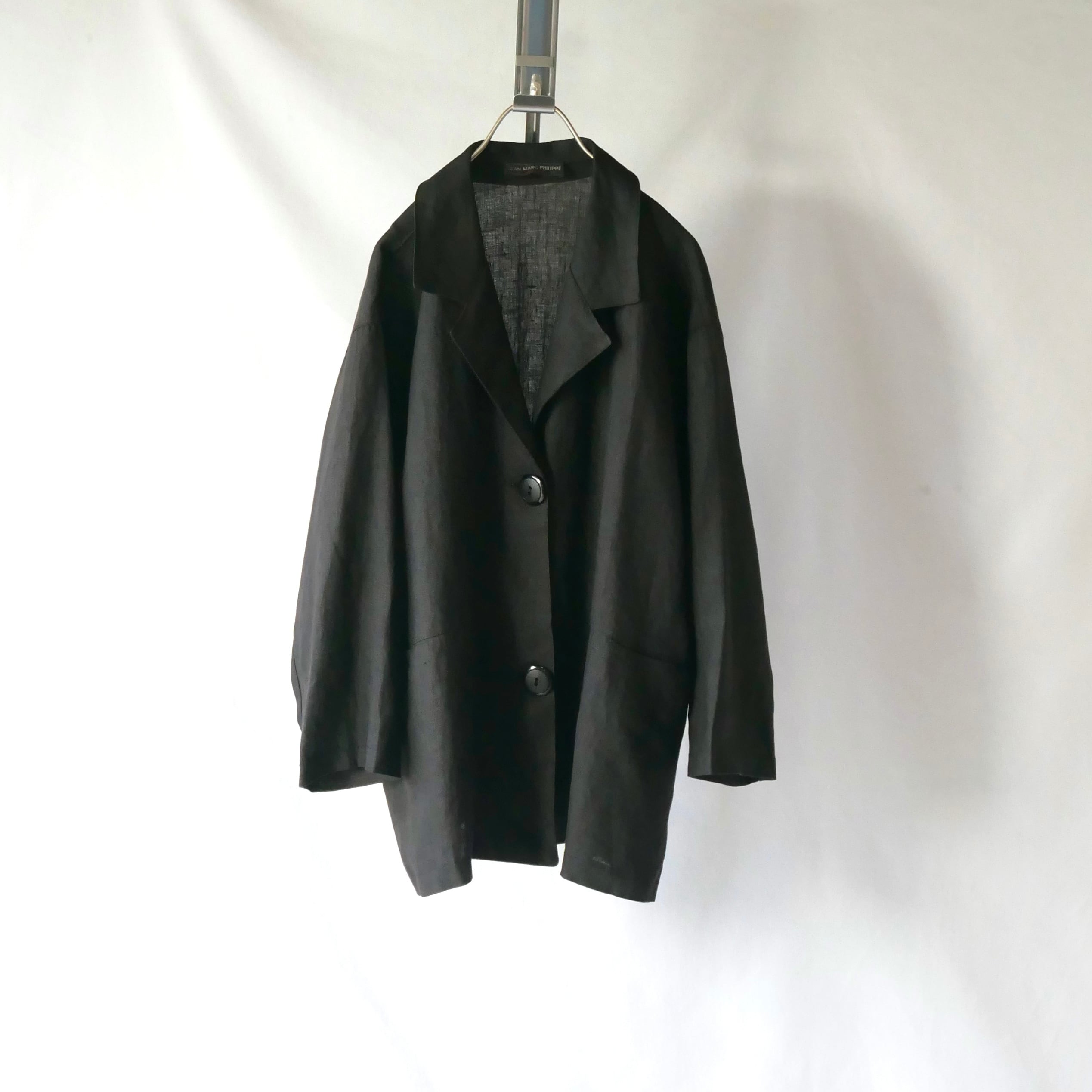 80s vintage beige×orange long coat 80年代 ベージュ オレンジ袖口