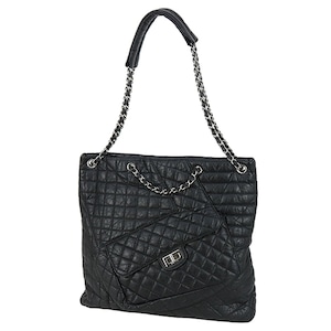 Used CHANEL シャネル チェーントート 2.55 マトラッセ エイジドカーフ 黒 A4 超美品