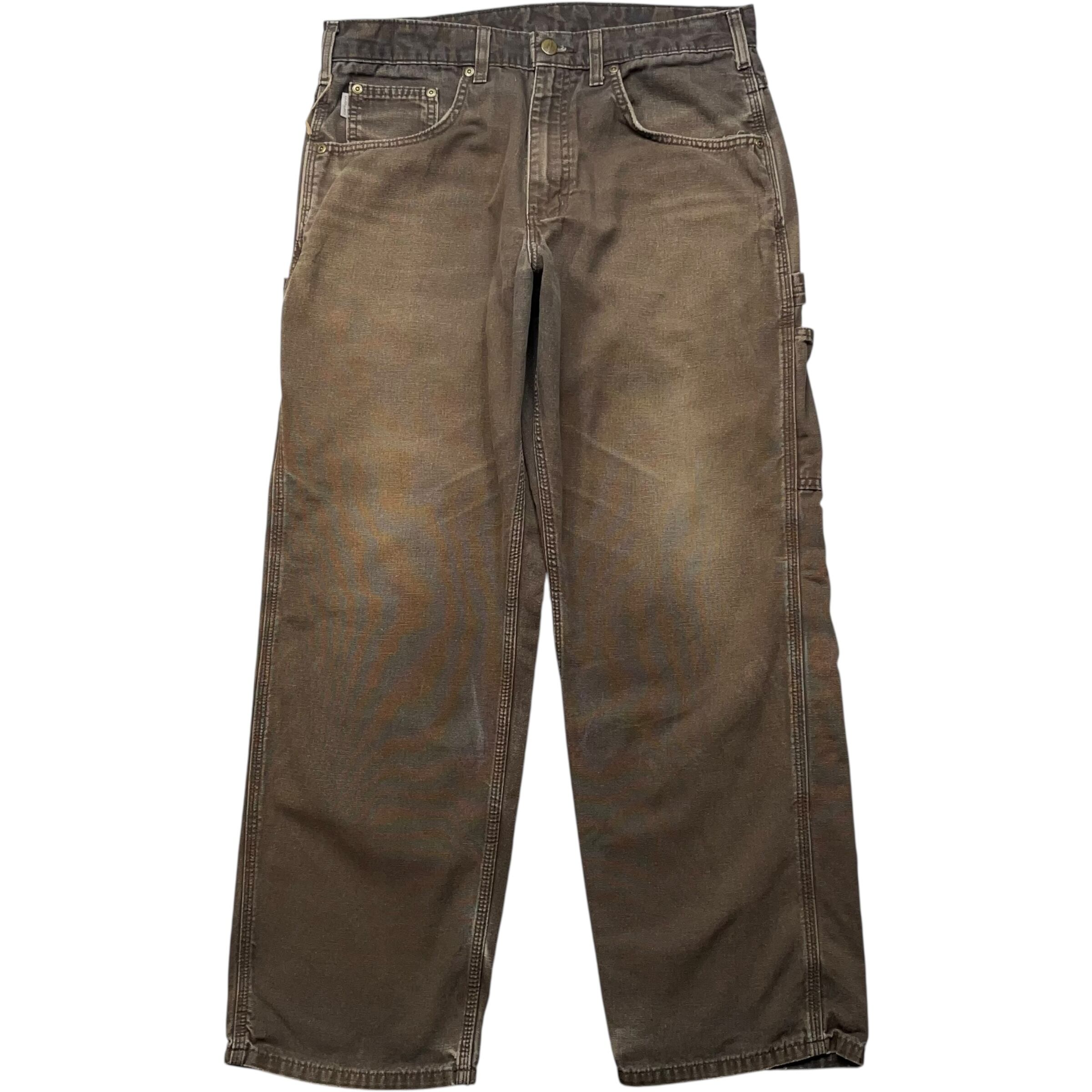 《実寸 W34L30》 Carhartt カーハート ペインターパンツ ワークパンツ 色落ち ダークブラウン no.8709