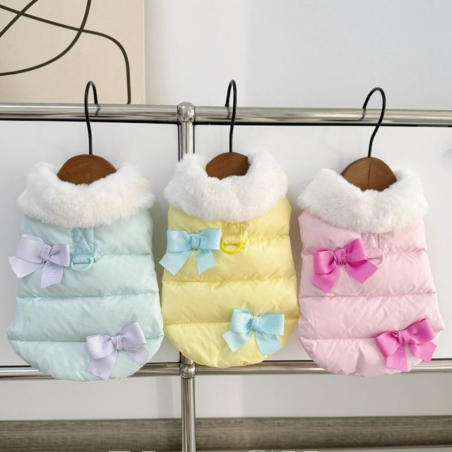 キュートリボンダウンベスト　犬服　00440【予約】