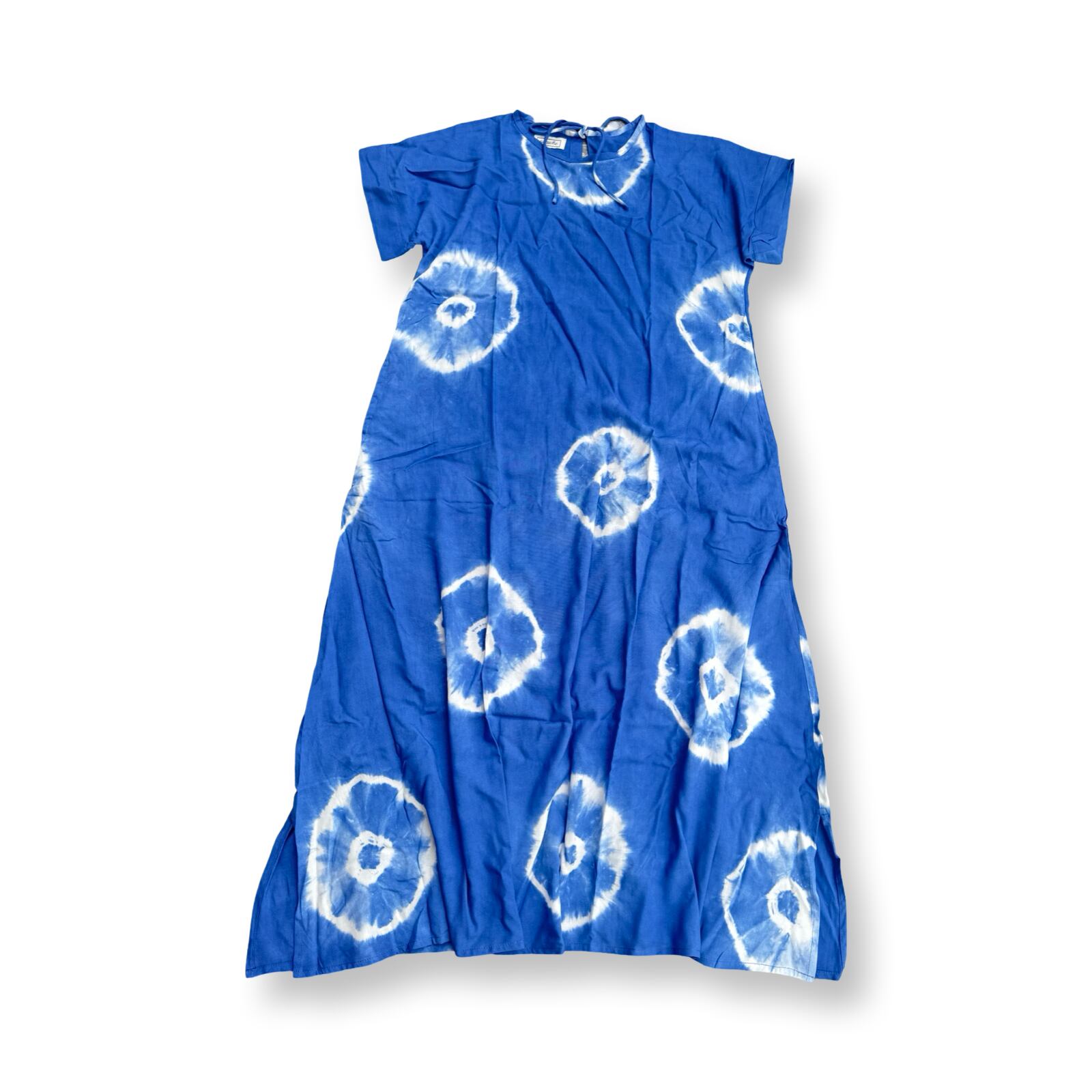 saruche タイダイ 絞り染 バックリボンプレーンワンピース Indigo Shibori