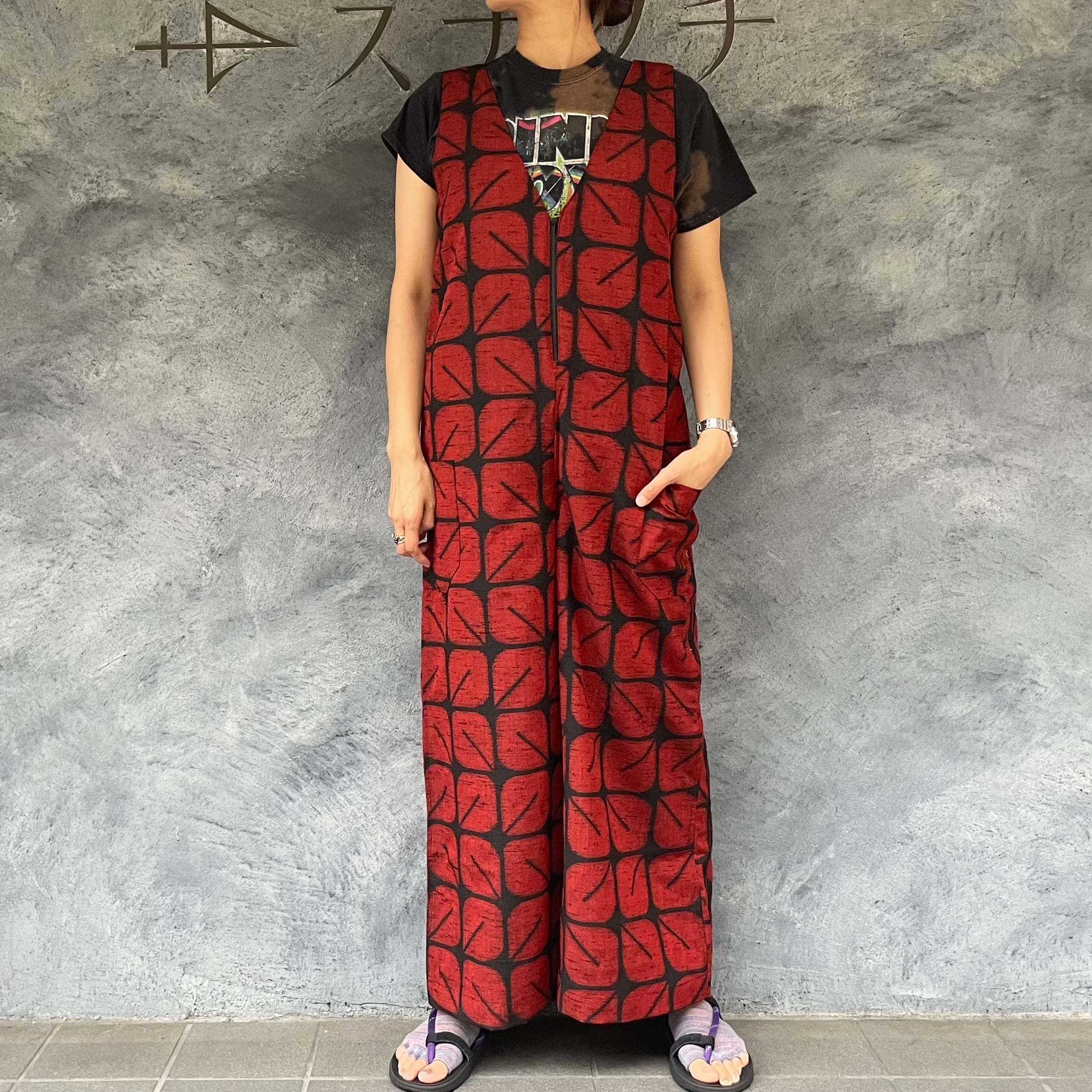着物リメイクワイドサロペット- kimono wide overall