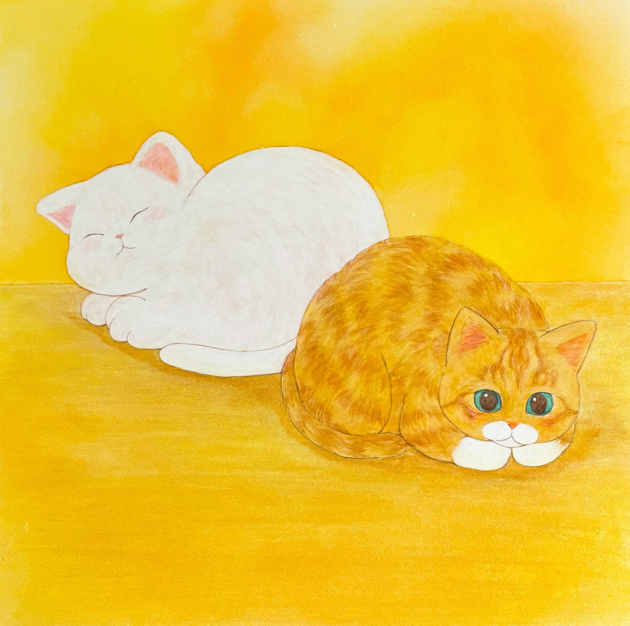 原画『Tranquil Cat Harmony』 | Sachiko Yamada Art