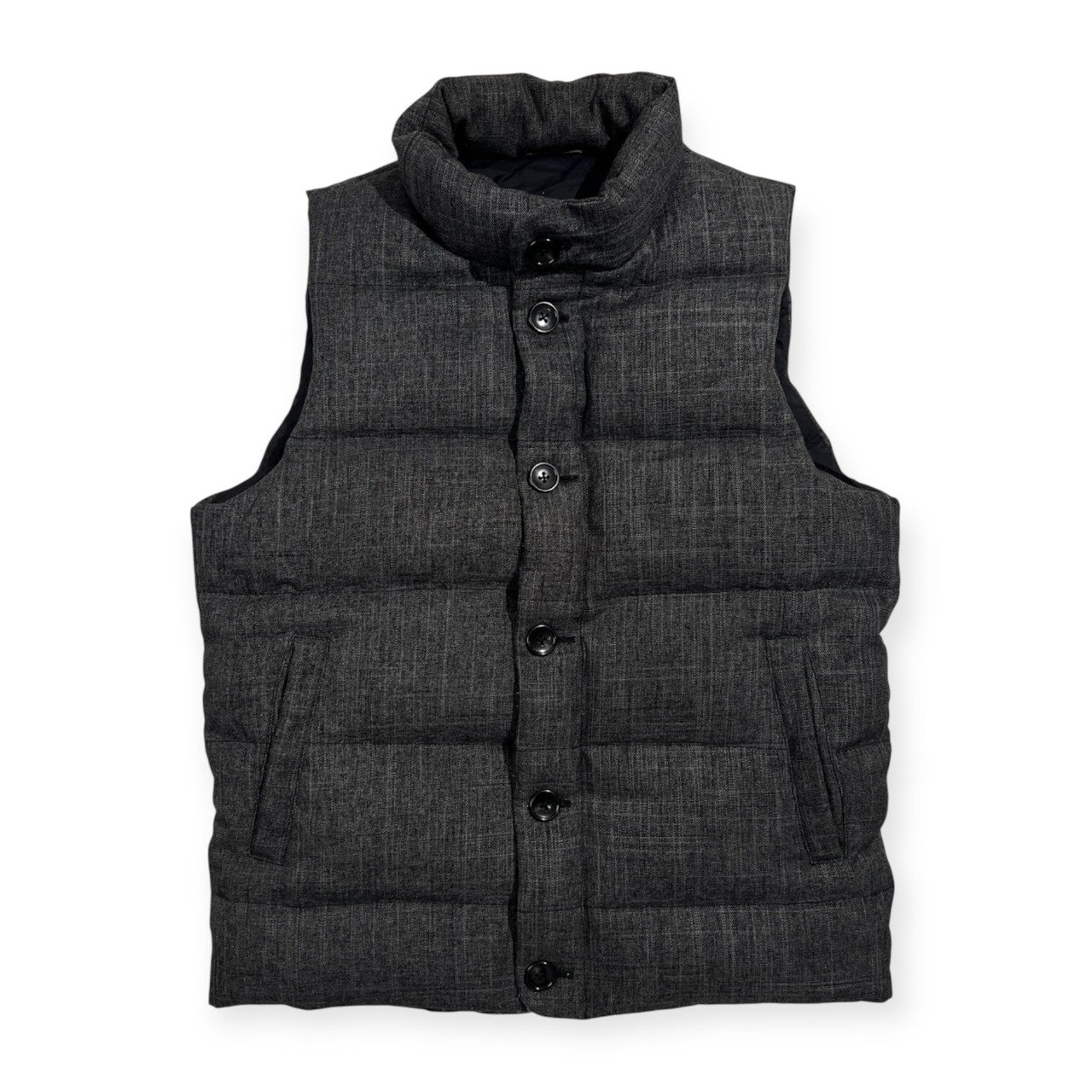 SHIPS JET BLUE シップスジェットブルー ウール混 ダウンベスト サイズ M /ダークグレー系 ツイード調 カジュアル 防寒