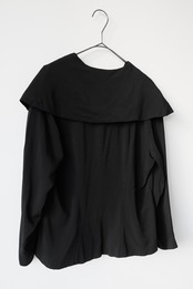 Black platter collar blouse