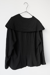 Black platter collar blouse