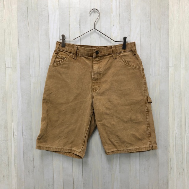古着 送料無料 Dickiesハーフパンツ コットンパンツ ショートパンツ キャメル