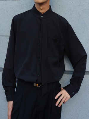 【ALUDE OSAKA】no collar ribbon over shirt