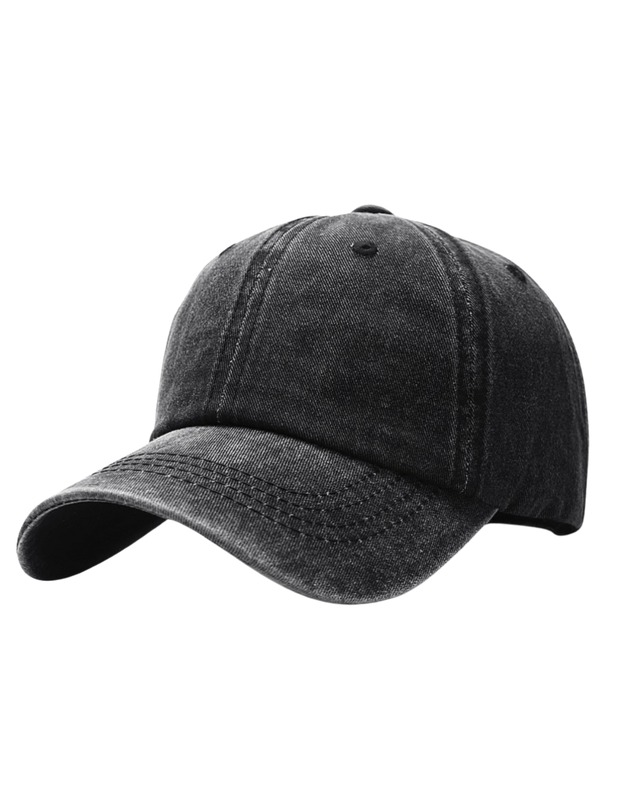 ウォッシュ加工 デニム地ベースボールキャップ 6色　E0178