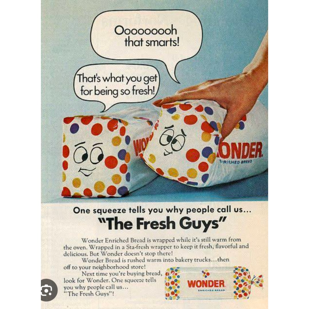☆ VINTAGE 1999 ☆【 Wonder Bread ( ワンダーブレッド ) 】Snackin Friends『 フレディ・ザ・フレッシュガイ 』ビーンぬいぐるみ / プラッシュ plush〚アメリカン雑貨 アメトイ〛