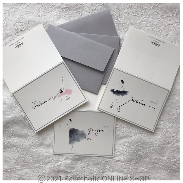 ■ (3pcs Set) Balletholic Greeting Card Set（オリジナル グリーティングカード・ 3組セット）