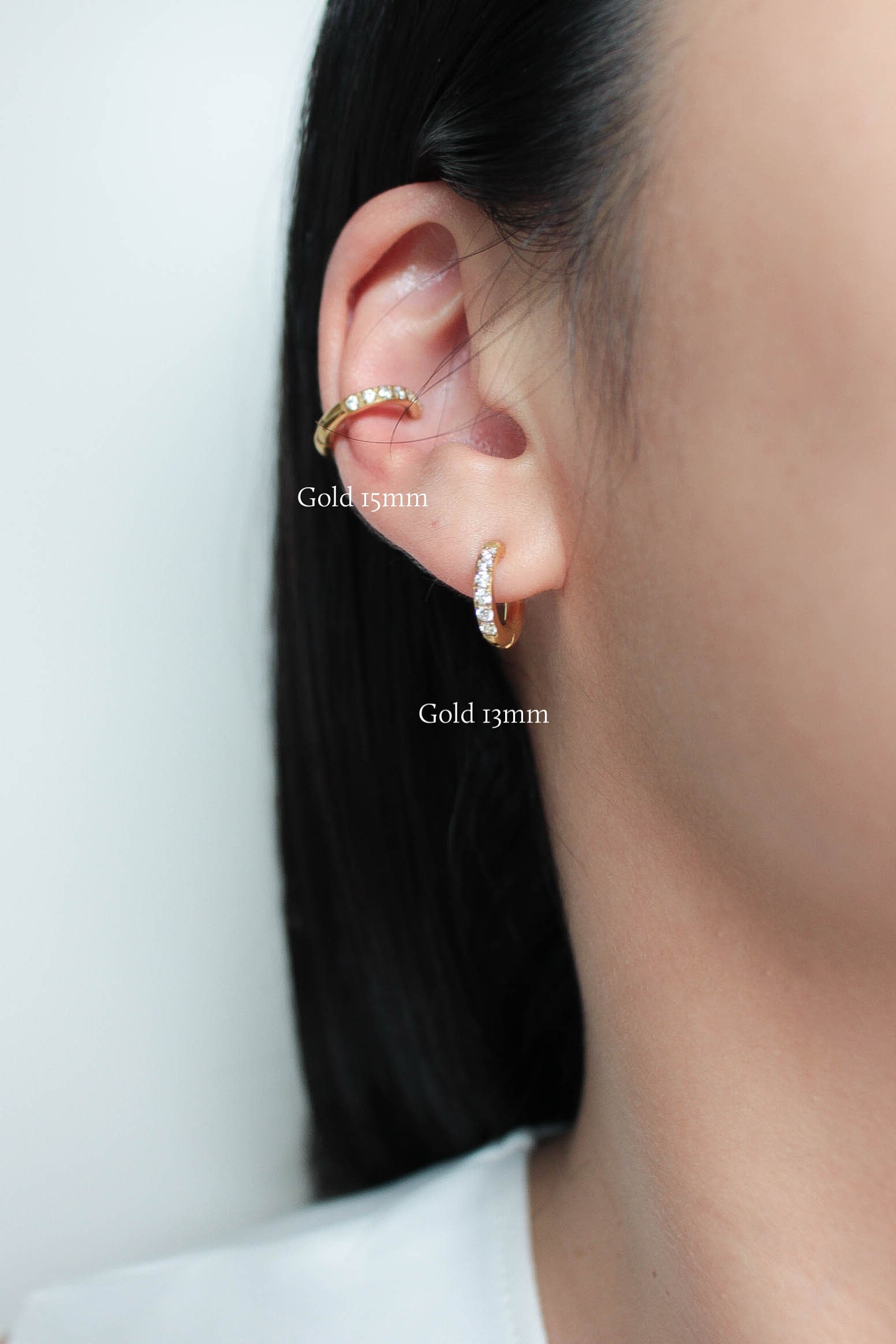2way Zirconia Hoop Earring | ebine(エビネ)|金属アレルギー対応
