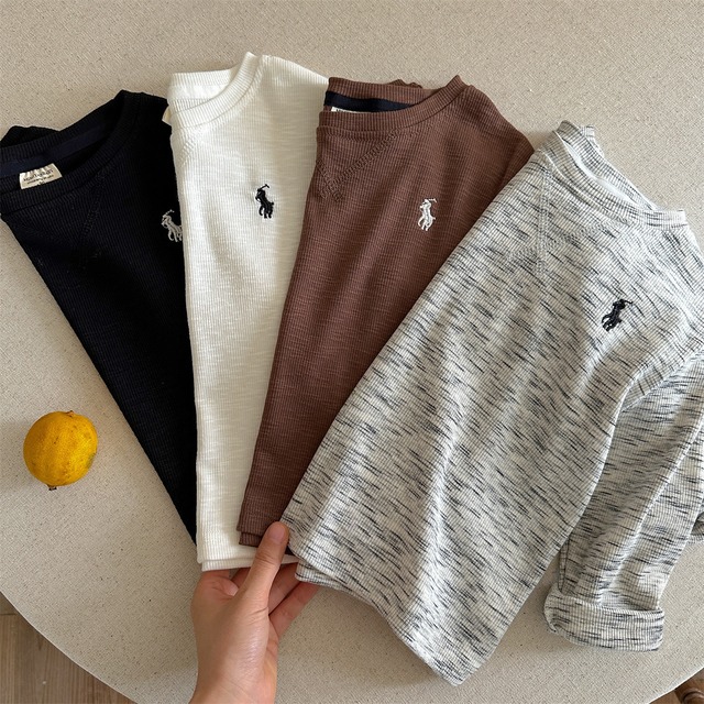 【秋作】ノーカラークールネックシャツ