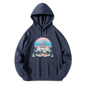 Unisex Front & Back Printing Cotton Hoodie Retro 4607