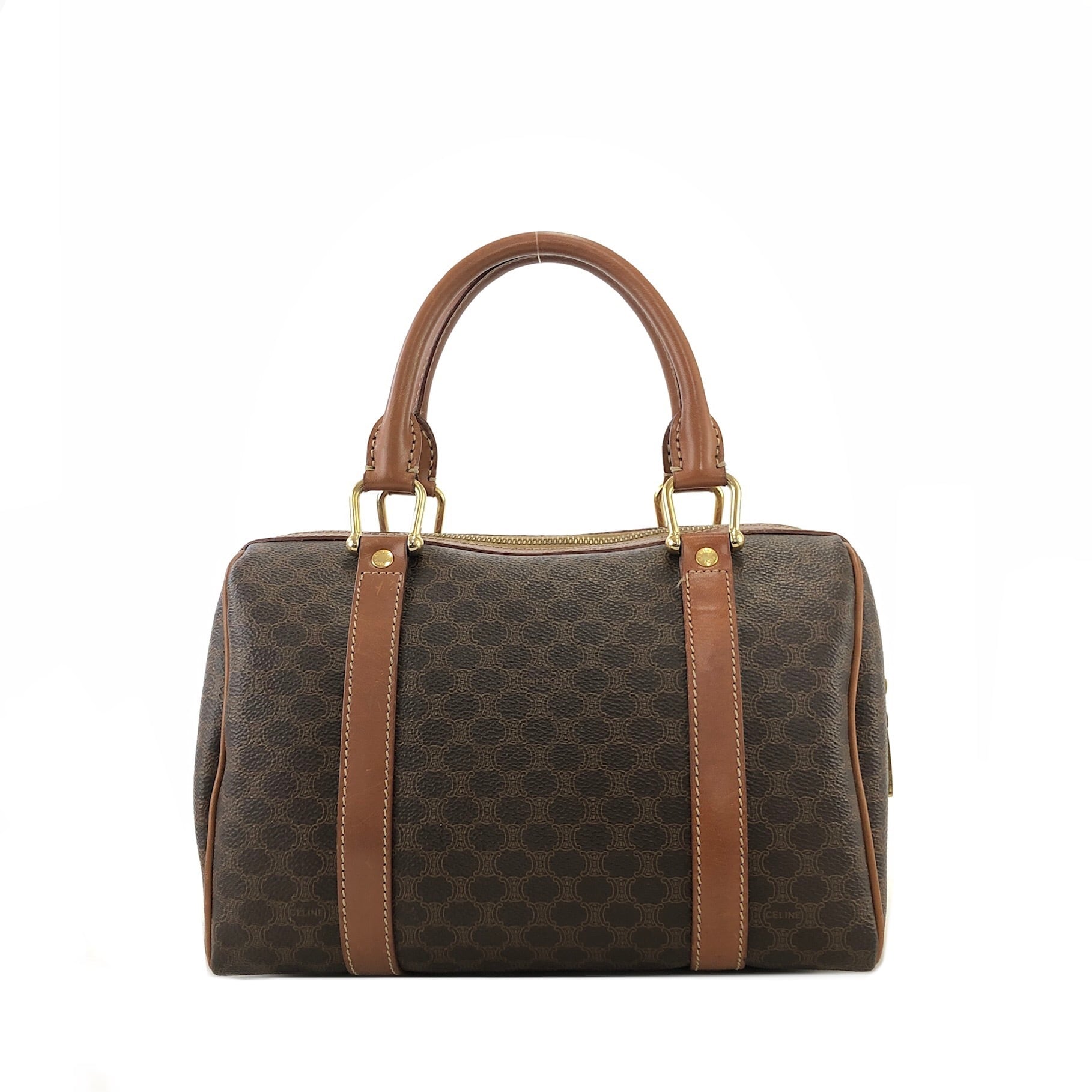 CELINE セリーヌ マカダム レザー ミニボストン vintage ヴィンテージ