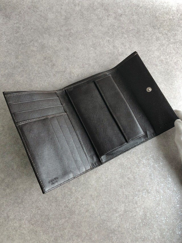 PRADA プラダ 財布 ブラウン トライアングルロゴ ナイロン 3つ折り M510 vintage ヴィンテージ オールド icewt8