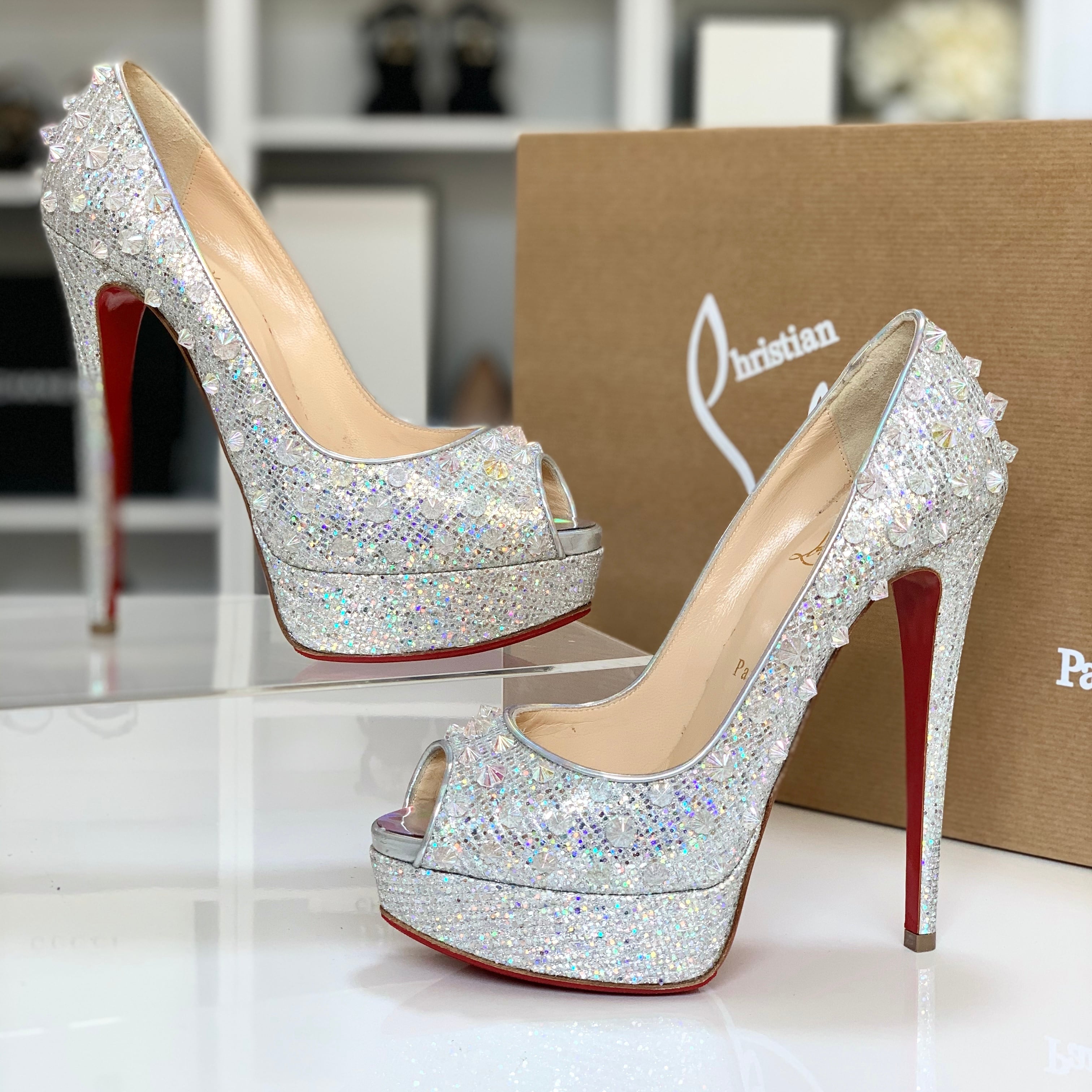 美品★ChristianLouboutin(クリスチャンルブタン)キラキラヒール