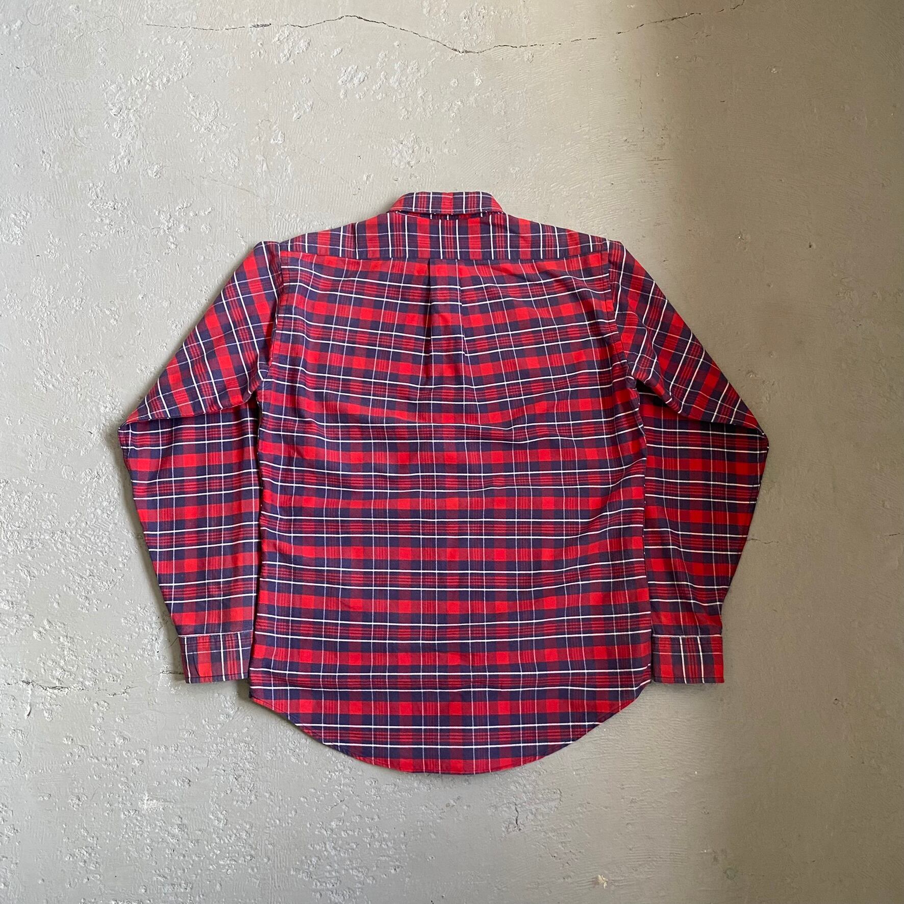 80s ラルフローレン ボタンダウンシャツ チェック 長袖 XL