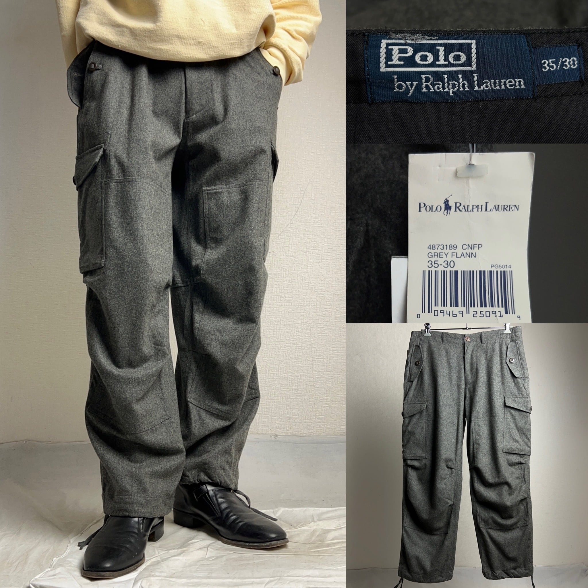 Polo by Ralph Lauren Wool×Cashmere Cargo Pants ITALY製 35/30 ポロラルフローレン  ウールカーゴパンツ デッドストック【1000A348】【送料無料】