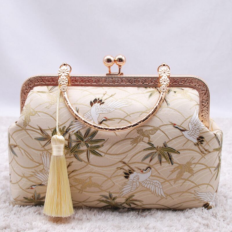 手作りバッグ パーティーバッグ 結婚式バッグ 手持ちショルダー クラッチバッグ チェーンバッグ 宴会 パーティー 二次会 女子会レトロ ゴールド レース チャイナドレス チャイナ風服 Elegant