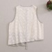 2色/レース刺繍チェックアシメベスト ・12166