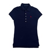 RALPH LAUREN ラルフローレン 鹿の子 半袖 ポロシャツ サイズ S (160/84A) /ネイビー系 レディース
