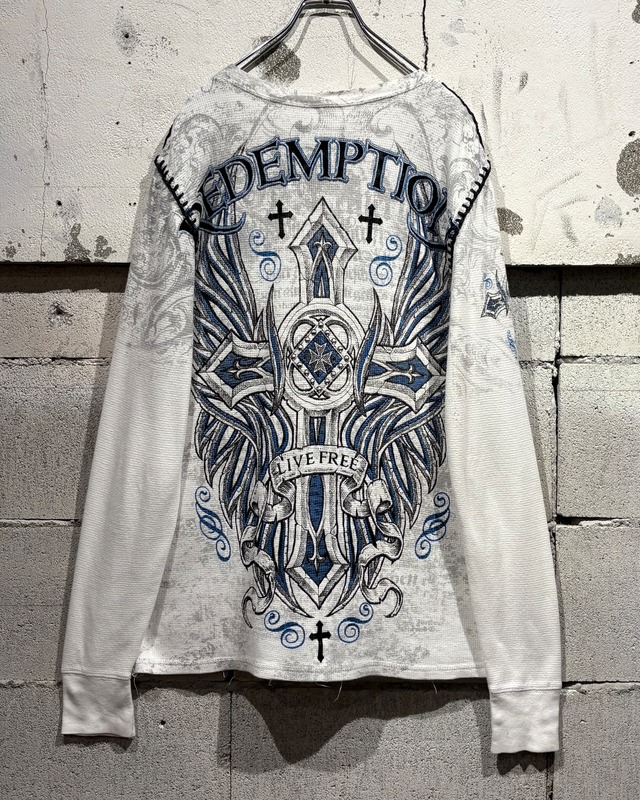 【Caka otto】“RAW STATE” Gothic Design L/S Thermal T-Shirt
