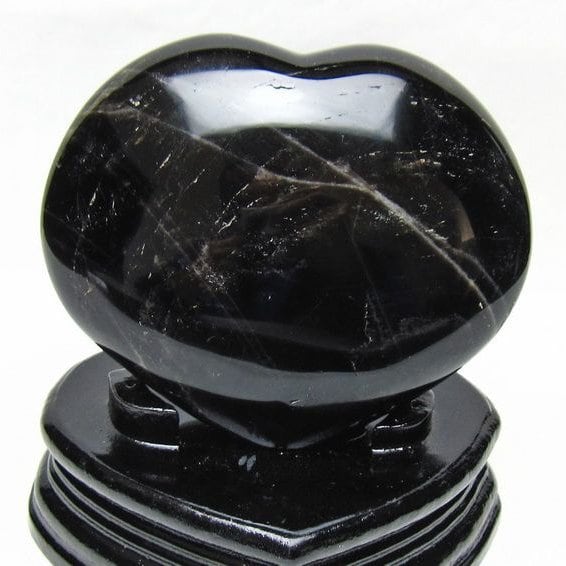 黒水晶 置物 モリオン ハート 台座付属 一点物 155-1112