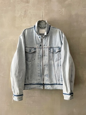 TrAnsference inverted parts zip denim blouson - light indigo