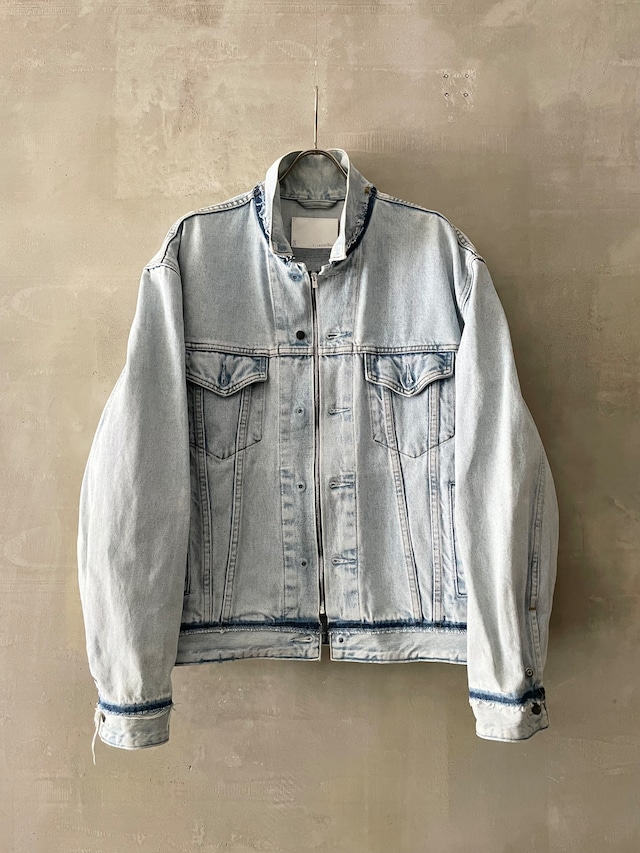 TrAnsference inverted parts zip denim blouson - light indigo