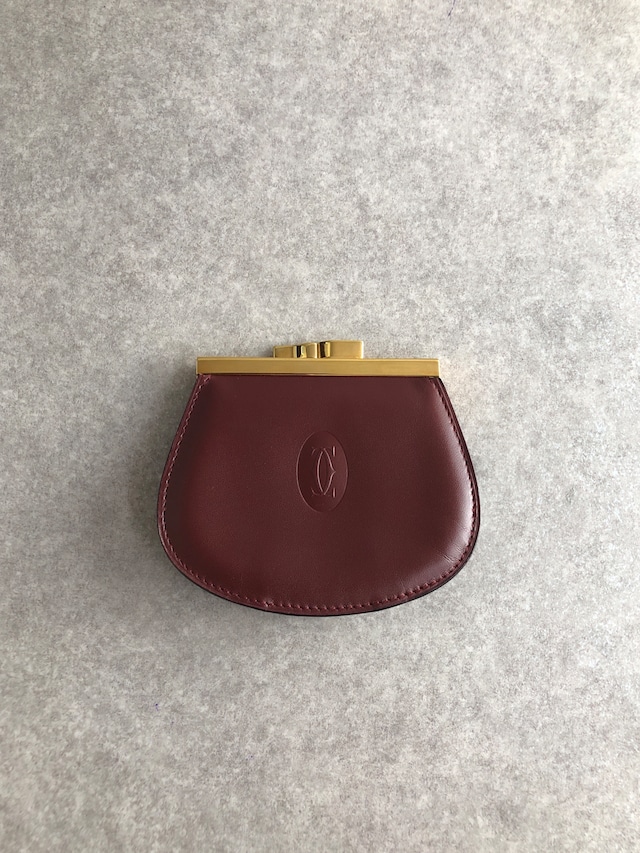 Cartier カルティエ マストライン 財布 ボルドー レザー コインケース vintage ヴィンテージ オールド tbepi6