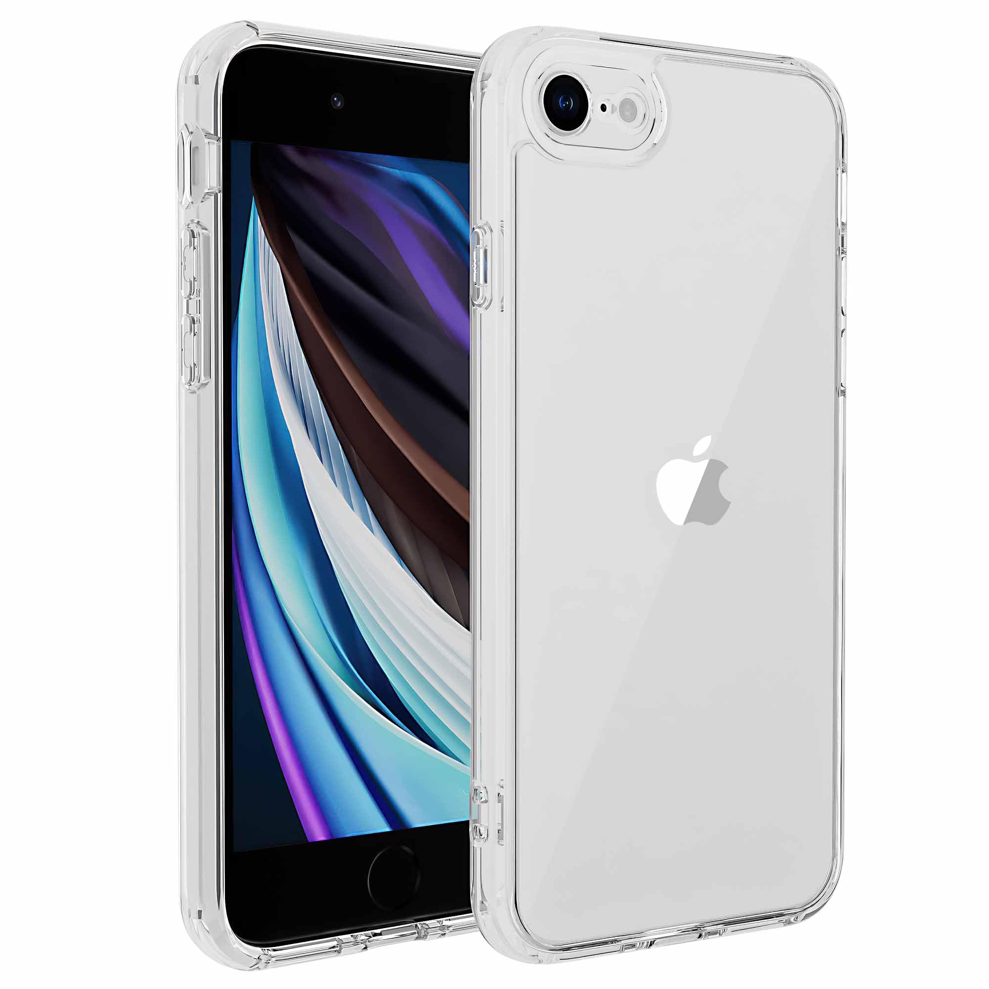 PINLISHENG iPhone se2/se3/8/7用ケース 黄ばみにくい 米軍MIL規格 スマホケース クリア PC背面 (クリア)