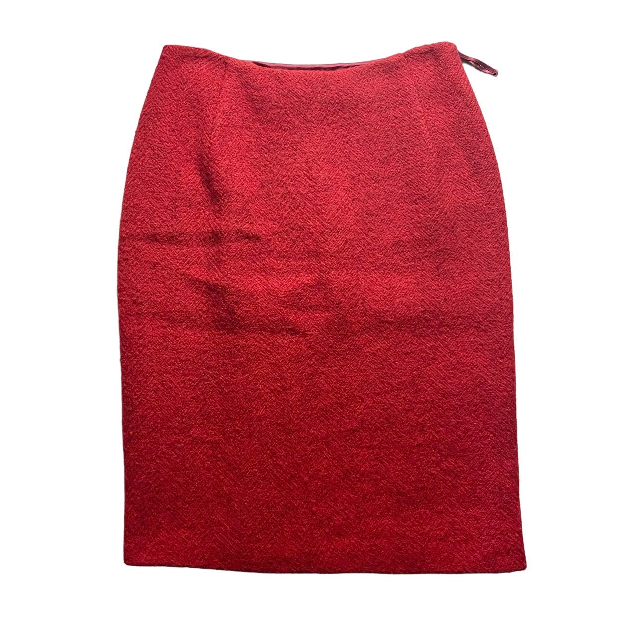 JIL SANDER red fulling wool skirt set-up