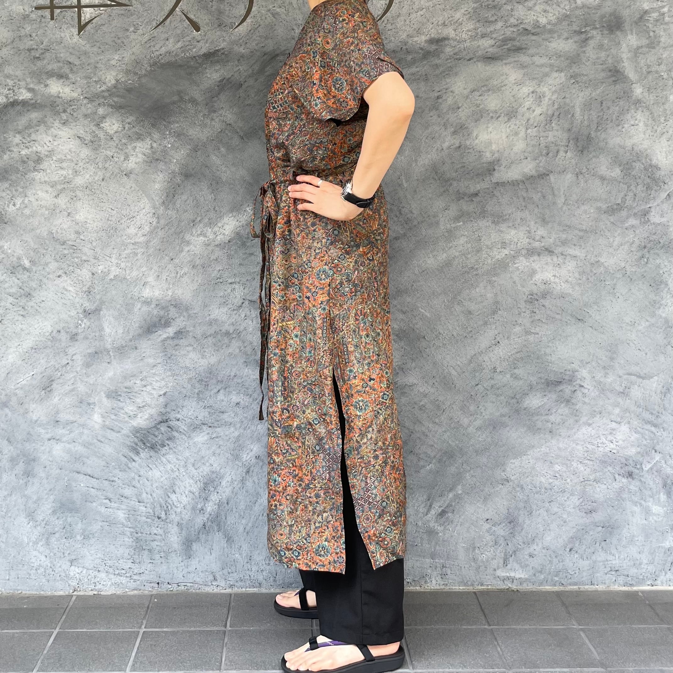 着物リメイク 深スリットワンピース - kimono high-slit dress
