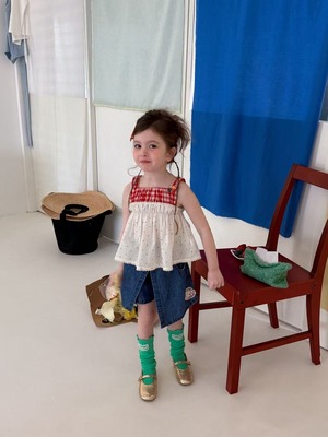 [aiai] Denim Asymmetrical Wrap Skirt Pants / [아이아이] 데님언발랩치마바지