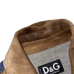 vintage D&G leather × denim jacket